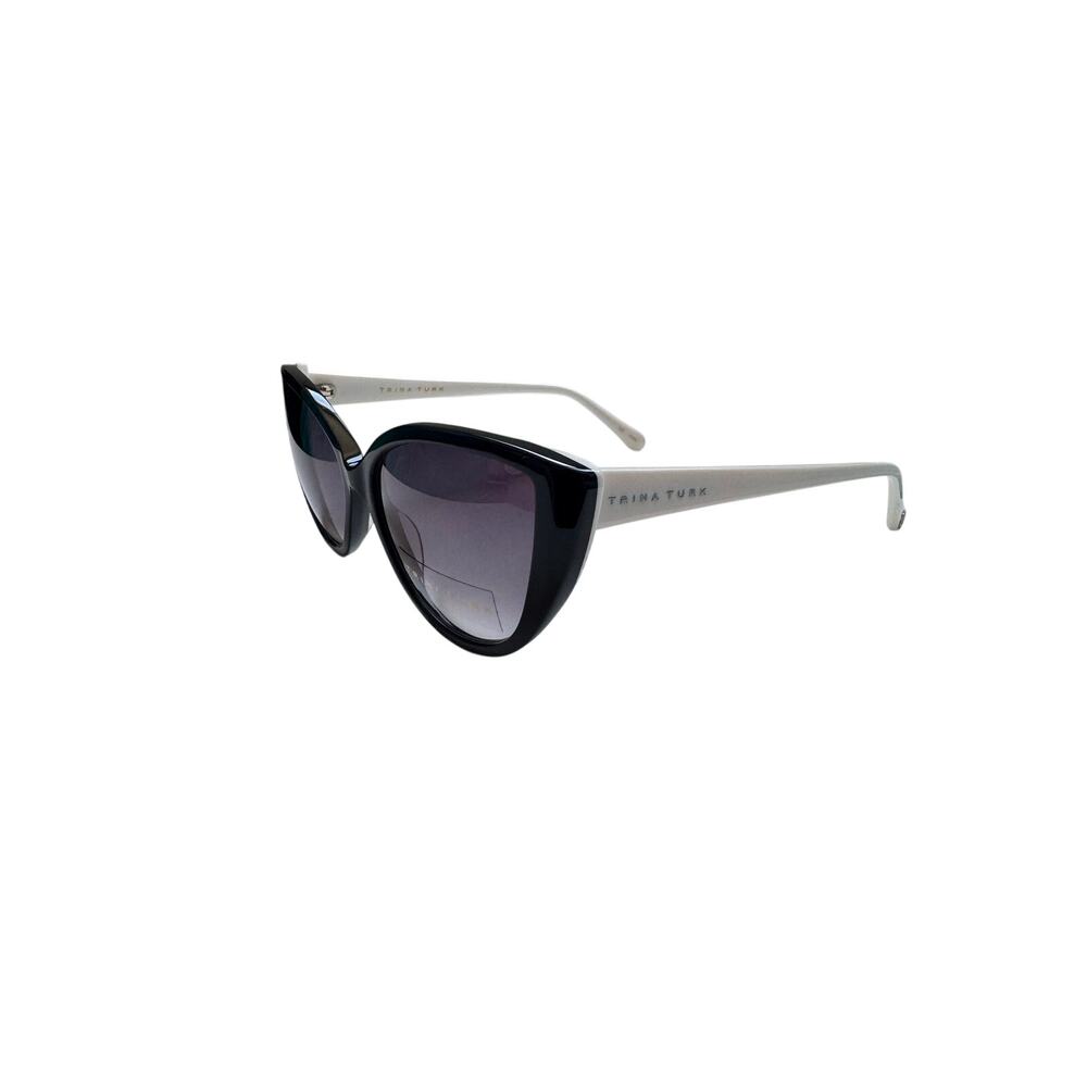 NEW Trina Turk Black and White Flores Cat Eye Sunglasses